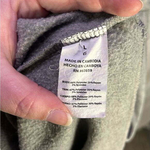 Bebe Y2K Hoodie Gray Streetwear Sport Activewear Athleisure Soft Cozy Sz Large - Picture 10 of 11